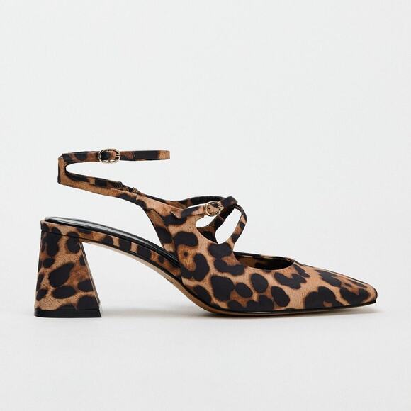 ZARA Leopard Print Mary Jane Block Heels NWT – Animal Print Buckled Strap Shoes - Picture 16 of 16